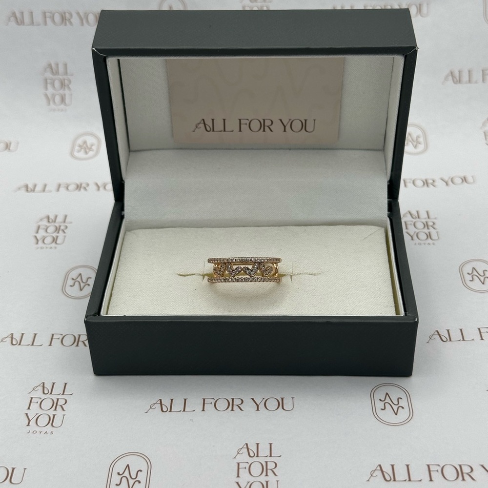 Gold-Filled Ring Size 6.5 – White Mini Zirconia Hearts